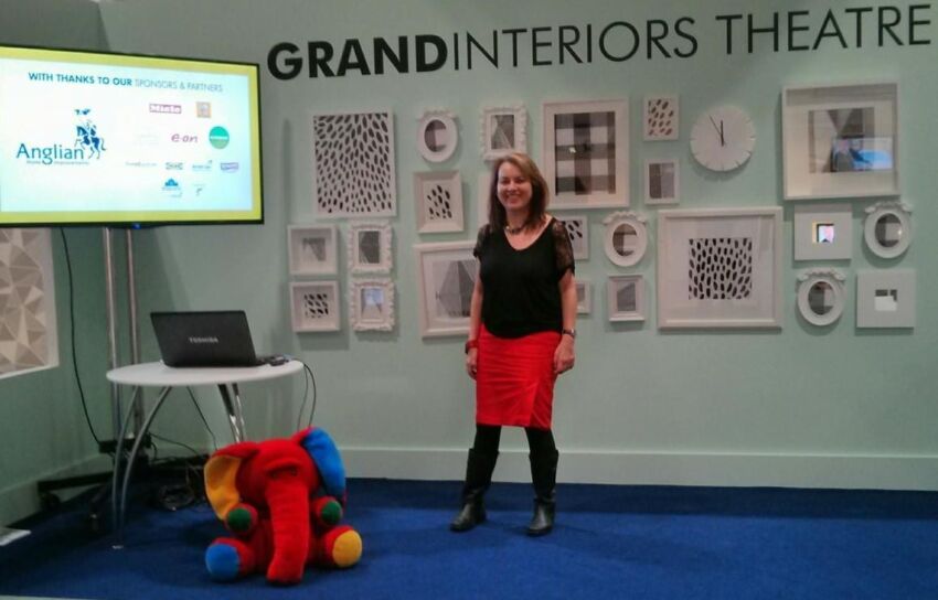 JLP at Grand Designs Juliet Landau-Pope, productivity speaker, on stage at Grand Designs