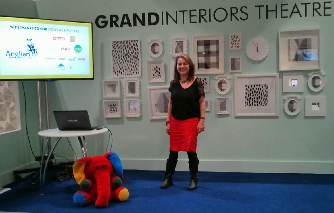 JLP at Grand Designs Juliet Landau-Pope, productivity speaker, on stage at Grand Designs