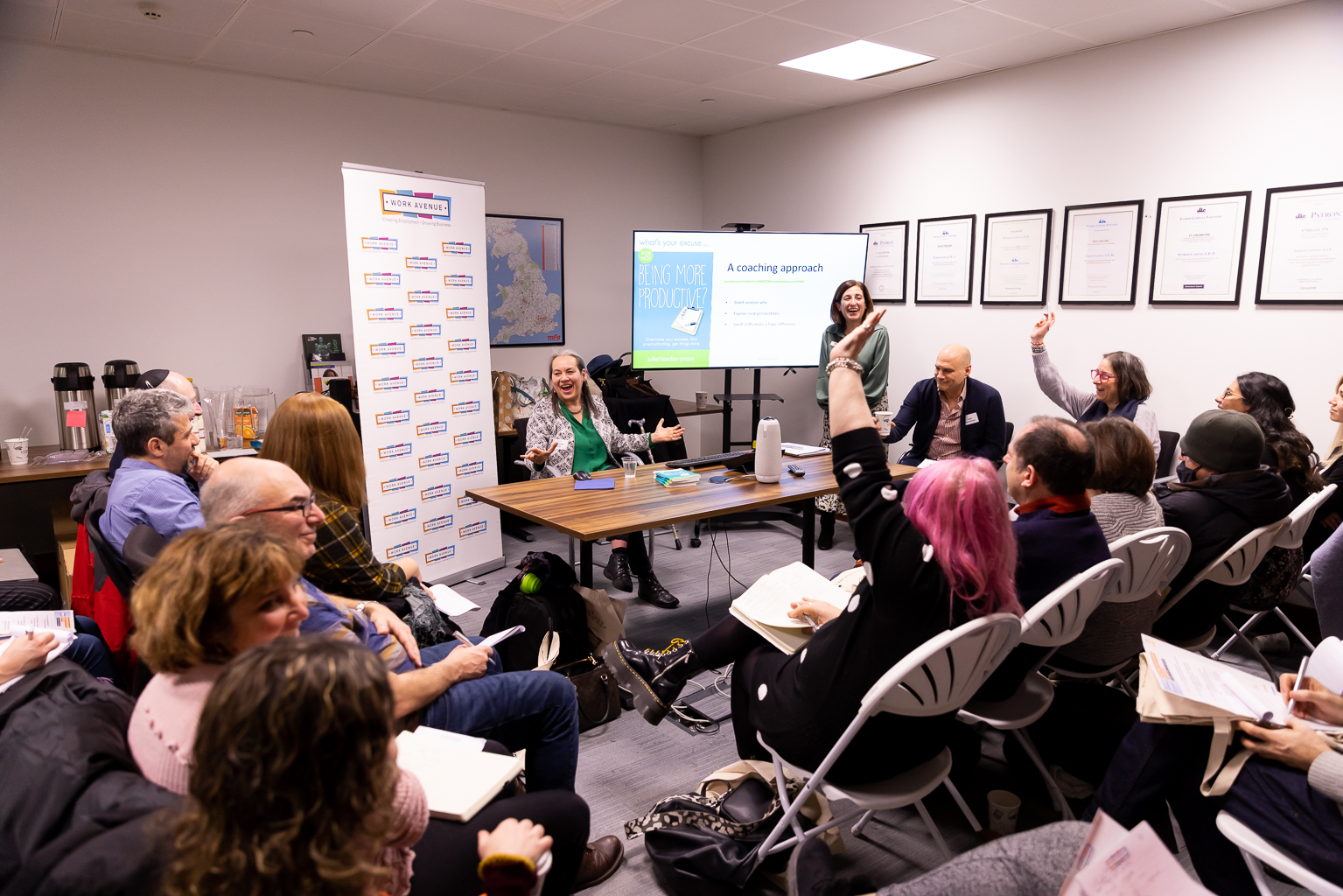 Juliet Landau-Pope speaking at Work Avenue